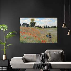 Póster de Lienzo con Pintura al Óleo de Claude Monet, Mohnfeld Cerca de Argenteuil, Impresión Artística en Acuarela y Óleo - Product Image 3