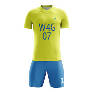 Conjunto de Camiseta y Pantalones Cortos de Fútbol Personalizados para Club Masculino, 100% Poliéster Ecológico, Secado Rápido, Cuello Redondo, Media Manga, Tejido Elástico - Product Image 5