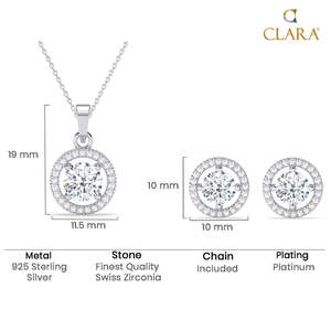 Conjunto de Anillo Solitario de Platino con Diamantes y Halo de Plata, Joyería Moderna con Diseño de Estrella para Bodas, Fiestas, Aniversarios, Idea de Regalo de Compromiso - Product Image 6