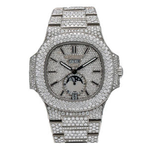Montre élégante en acier inoxydable avec mouvement à quartz artisanal, diamant moissanite, cadran en verre, résistante à l'eau, unisexe, cadeau de luxe - Product Image 1