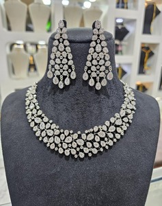 Fully White Pear Shaped Moissanite Diamond Necklace With Earrings Excellent Cut Customized Jewelry Best Anniversary Gift for Her - Product Image 2