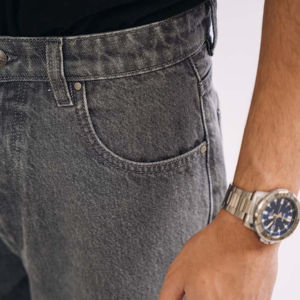 กางเกงยีนส์ขาตรงสำหรับผู้ชายพิมพ์ลายกลางแจ้งผ้า100% ซักลำลองแห้งเร็วเป็นมิตรกับสิ่งแวดล้อม - Product Image 2