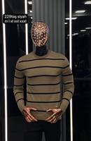 Suéter Casual de Invierno para Hombre, Cuello Redondo, Manga Larga, Cálido, 100% Algodón, Estampado Jacquard con Letras, Transpirable
