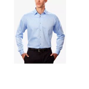 Camicia Classica da Uomo Calvin Klein in Cotone Navy Taglia 15.5X32X33 100% Cotone Elasticizzato Anti-Piega - Product Image 2