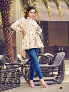 Venta al por mayor Nueva Colección de Verano Western Top Cómodo Algodón Mal Impreso - Product Image 2