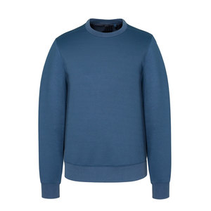 Vente en gros de sweatshirts 100% coton imprimés personnalisés pour hommes épaules tombantes doublées surdimensionnés col rond manches longues côtes manchette pour l'hiver - Product Image 1
