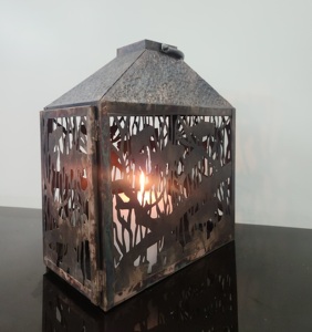 Linterna de Metal duradera portátil, candelabros de hierro hechos a mano para el hogar y el jardín, decoración de Navidad, soporte de vela de mesa, tarros - Product Image 5