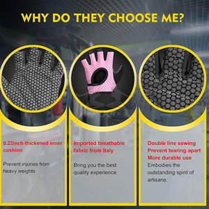 ถุงมือยกน้ำหนักออกกำลังกายฟิตเนสยิมพร้อมสายรัดข้อมือ - Product Image 4