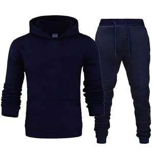 Básico hombres/mujeres 2 unids/set sudadera sudaderas con capucha pantalones 2024 gimnasios masculinos Fitness Tops Joggers ropa deportiva chándales - Product Image 2