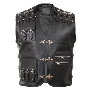 Gilet en cuir pour moto, nouveau design, décontracté, hiver, gilet de motard en cuir pour homme, respirant, haute qualité, écologique, vêtements d'extérieur pour moto - Product Image 5