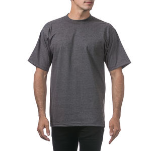 Camiseta de manga corta de peso pesado para hombre Pro Club-Camiseta de cuello redondo de manga corta de algodón de peso pesado para hombre Pro Club Charcoal - Product Image 2