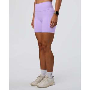 Shorts Deportivos de Cintura Ultra Alta de 6 Pulgadas para Mujer Fusion con Bolsillos - Lila Pálido - Product Image 1