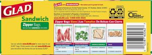 ถุงซิปล็อคเก็บอาหาร Glad Zipper สำหรับแซนด์วิช - 100 ชิ้น แพ็ค 12 ห่อ - Product Image 3