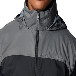High Quality <b>Men's</b> <b>Grey</b> Softshell Zip-up Jacket with Stand Collar Customized Winter Rain <b>Coats</b> made by Dress Sports - Product Image 5