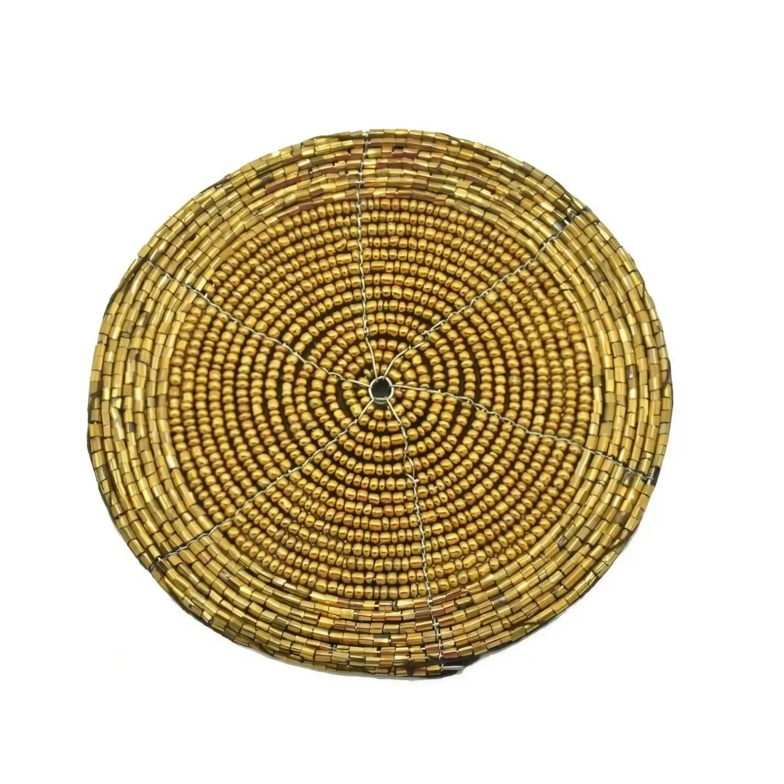 Handmade 2024 High Quality Design Glass Beads Embroidered Multi Color Coaster Direct Factory Sale From India Wholesale Price