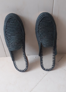Moroccan Raffia slippers <b>Shoes</b>, Hand Woven Natural Raffia Slides - Product Image 2
