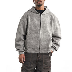 Top poids lourd 400gsm polaire diamant étoiles hommes sweats à capuche zippés surdimensionné étincelle strass étoiles hommes fermeture éclair à capuche bases - Product Image 3