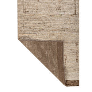 พรมขนสัตว์ถักมือสีเบจและสีน้ำตาล ลายแบบนามธรรม ขนาดใหญ่ สำหรับตกแต่งห้องนั่งเล่นในบ้าน รุ่น Re-1603 - Product Image 5