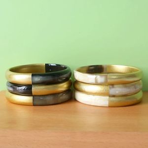 เครื่องประดับแฟชั่นสำหรับผู้ชายและผู้หญิงทำจากเขาควายธรรมชาติหรูหราทำด้วยมือ - Product Image 4