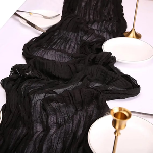 <span class=keywords><strong>Chemin</strong></span> de <span class=keywords><strong>table</strong></span> de fête en gaze bleue poussiéreuse de mariage <span class=keywords><strong>chemin</strong></span> de <span class=keywords><strong>table</strong></span> rustique 90*300cm <span class=keywords><strong>chemin</strong></span> d'étamine pour décor de <span class=keywords><strong>table</strong></span> - Product Image 6