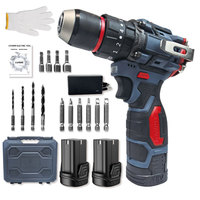 Perceuse sans fil sans balais T1-CJZ08 16,8 V avec mandrin de 10 mm et deux batteries de 1,5 Ah