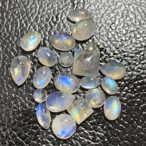 AAA Grade 100% Natural Loose Blue Rainbow Moonstone Cabochon Beads IGI Certified Multi-Power Jewelry Making 4mm 6mm 8mm <b>Stone</b> - Product Image 2