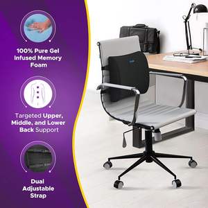 Almohada de Soporte Lumbar Frido para Silla de Oficina, Mejora la Postura al Sentarse, Espuma Viscoelástica con Infusión de Gel, Cojín Ortopédico con Ventilación - Product Image 5