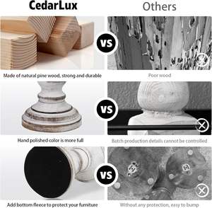 Handmade Wooden <b>Candle</b> Holders | Vintage Pillar <b>Candle</b> Stand <b>Set</b> | Rustic Home Decor - Product Image 2