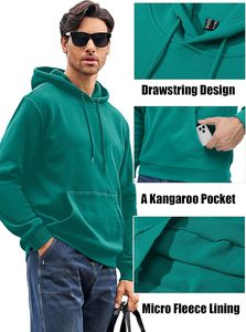 Sudadera con capucha para hombre con costuras en contraste, Jersey de algodón, sudadera de invierno de lana gruesa, ropa urbana, diseño de Sudadera con capucha - Product Image 3