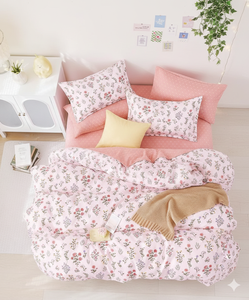 100% Organic Luxury 4PC Floral Modern <b>Twin</b> Bedding Set 300TC Soft Fitted Sheets Cooling - Product Image 2
