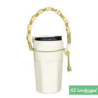 Lanière de paracorde fleur de marguerite personnalisée porte-bouteille d'eau tasse à café portable faite à la main transporter macramé crochet sangle en coton