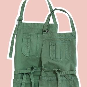 Kit d'apron de chef long 100% coton personnalisé avec logo, lavable, avec tapis de cuisson à la taille et apron vierge avec poche - Product Image 1