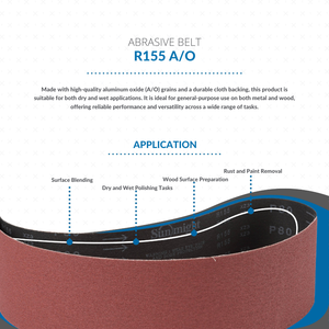 Sun Might R155 Bande abrasive en grain d'oxyde d'aluminium 3500x50mm Meulage du métal et du bois Ébavurage et polissage - Product Image 2
