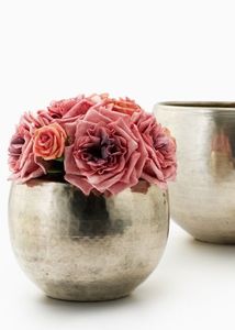 Elegant finished metal decorative planter suitable for pairing with modern furniture styles to elevate overall home decor - Product Image 2