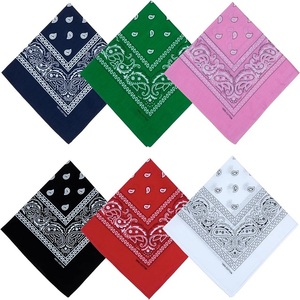 Bandana écharpe personnaliser Logo imprimé de haute qualité 100% soie carré coton couvre-chef produit mode autres écharpes - Product Image 6