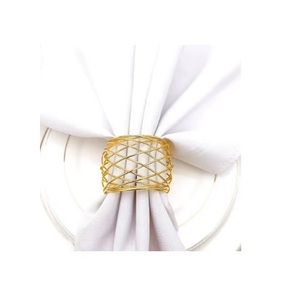 Ronds de serviette ronds élégants et écologiques de luxe en fer stocké pour mariage et salle à manger - Product Image 1