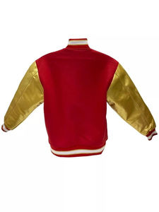 Nouvelle arrivée veste universitaire logo personnalisé manches en cuir broderie noir Couple collège baseball hommes veste Letterman OEM - Product Image 6