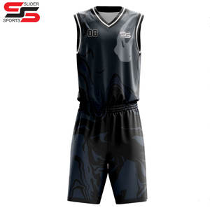 Ensemble de basket-ball unisexe Premium Quality Polyester Jersey Shirt Shorts Set Réversible Imprimé Sublimation Logo Vente en gros d'usine - Product Image 1