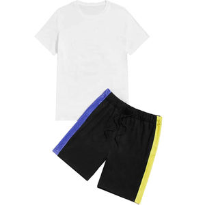Meilleure qualité hommes été 2 pièces ensemble short manches t-shirts survêtement ensembles pour hommes entraînement personnalisé sport Jogging porter - Product Image 1