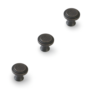 Bouton de meuble rond en alliage de zinc vintage contemporain avec motif sculpté pour cuisine chambre salle de bain salle à manger - Product Image 1