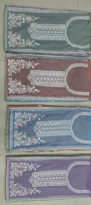 Estrella India pakistaní Georgette sin coser Shalwar Kameez Fondo francés pesado Dupatta Zarkan Piedras Secuencia Ropa DE TRABAJO - Product Image 3