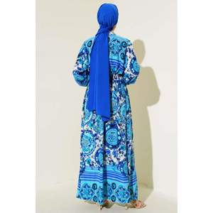 Robe à motifs boutonnés Bleu - Product Image 3