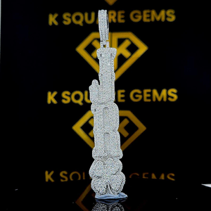Pendentif Hip Hop personnalisé avec numéro, personnalisez votre lettre, pendentif Hip Hop pour homme avec numéro, pendentif en moissanite, bijoux Hip Hop Ice Out - Product Image 1