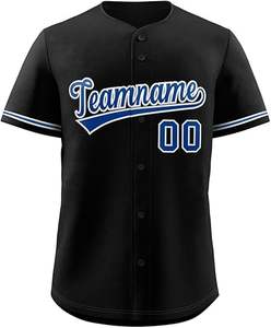 2025 gran oferta personalizado negro venta al por mayor bordado personalizado béisbol Jersey secado rápido todos los equipos béisbol jerseys aparejos sarga - Product Image 5