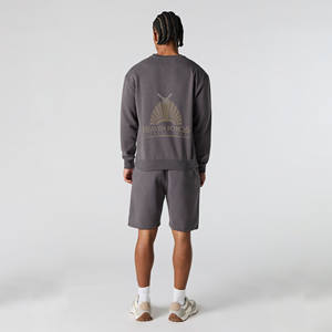 เสื้อสเวตเตอร์ขนแกะเทอร์รี่แบบพรีเมี่ยมสำหรับสตรีทแวร์เสื้อซับเหงื่อกางเกงขาสั้นลายนูนออกแบบได้ตามต้องการสำหรับฤดูร้อน - Product Image 2