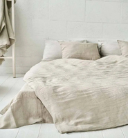 Drap de lit en lin naturel de qualité supérieure 2026, design imprimé de luxe, style moderne, 400TC, textile de maison écologique