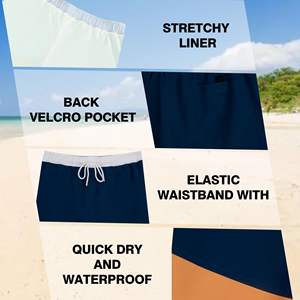 Pantalones cortos deportivos informales para hombre, pantalones cortos ligeros de secado rápido para entrenamiento de gimnasio con decoración de patrón de cintura elástica cómoda - Product Image 4