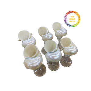 2025 único caracol de mar natural en forma de concha dorada ecológica copa de vino de lujo 101-200ml de capacidad - Product Image 4