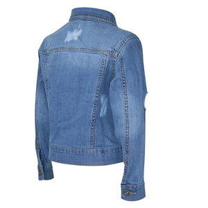 Superbe qualité tendance mode déchiré à manches longues bouton fermeture avant teint Jeans veste respirant séchage rapide unisexe Denim support - Product Image 6