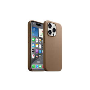 Funda Protectora de Lujo de Microfibra Marrón Premium Compatible con Magsafe para iPhone 15 Pro Max, Fundas Traseras de Silicona - Product Image 1